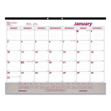 Brownline® Monthly Desk Pad Calendar, 22 X 17, White-burgundy Sheets, Black Binding, Clear Corners, 12-month (jan To Dec): 2022 freeshipping - TVN Wholesale